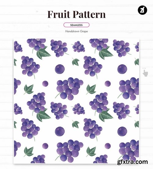 Fruits pattern hand-drawn watercolor illustration