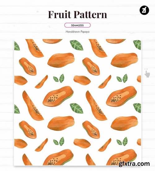 Fruits pattern hand-drawn watercolor illustration