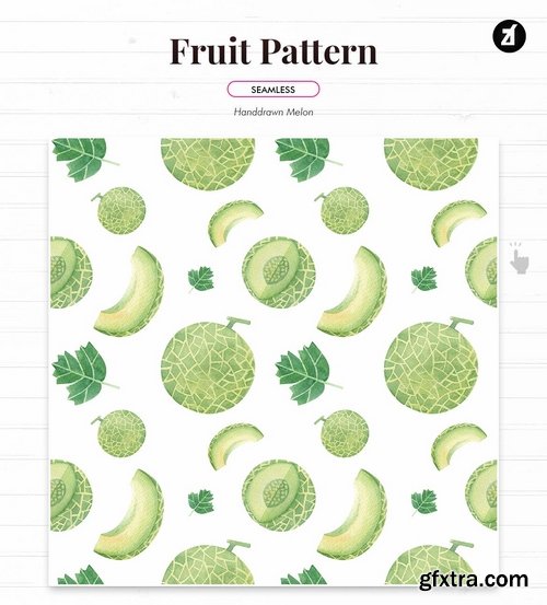 Fruits pattern hand-drawn watercolor illustration