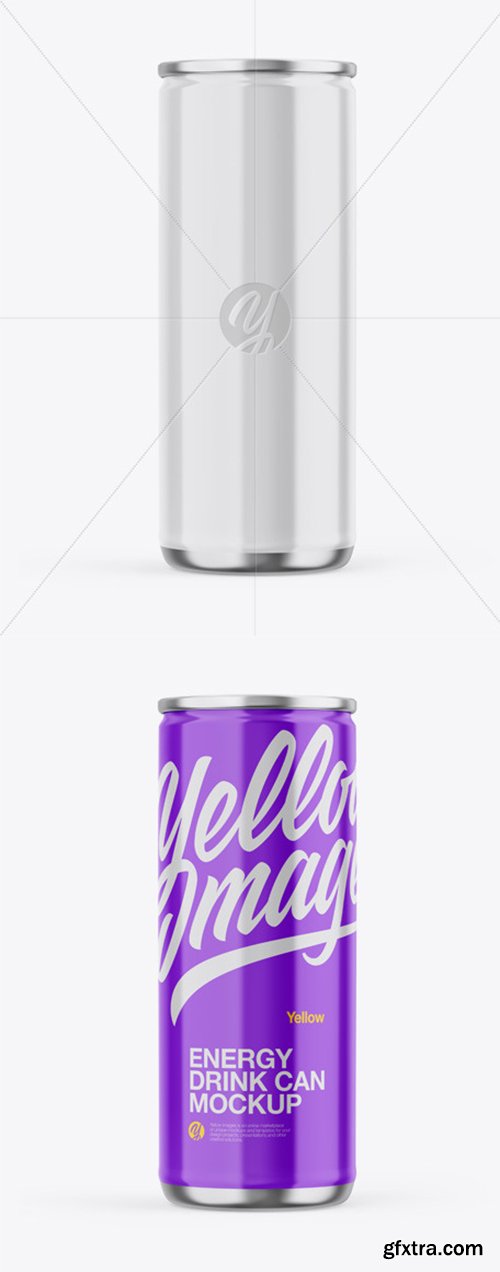 Metallic Can W/ Glossy Finish Mockup 45208