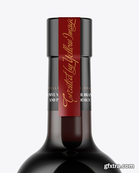 Green Glass Red Wine Bottle Mockup 45776