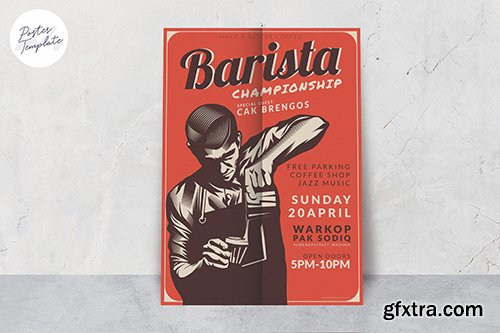 Barista Poster Design Template