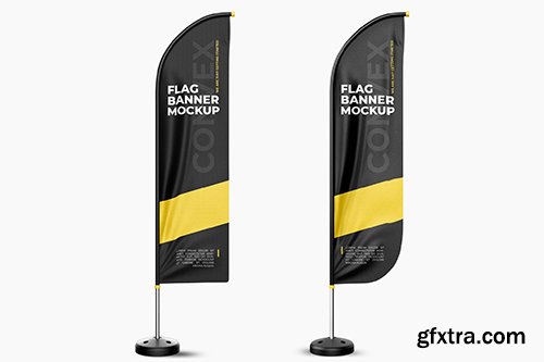 Flag Banner Convex Mock-Up