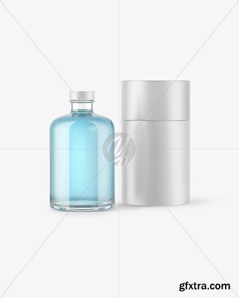 Gin Bottle w/ Paper Tube Mockup 45837