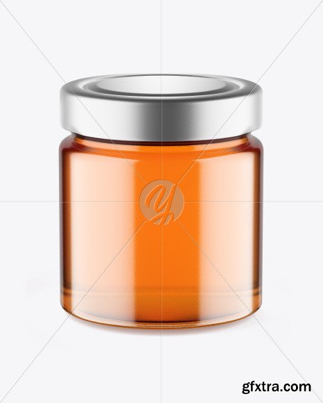 Glass Jar w Honey Mockup 45838