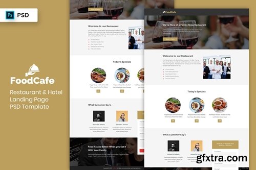 Restaurant & Hotel - Landing Page PSD Template