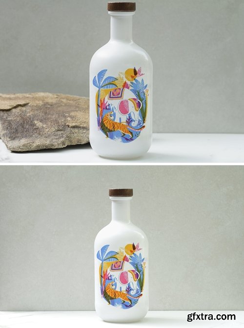 Multipurpose Porcelain Bottle Mockup