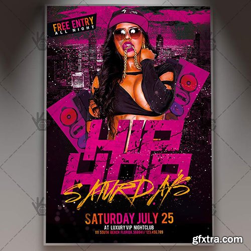 Hip hop party - Premium flyer psd template