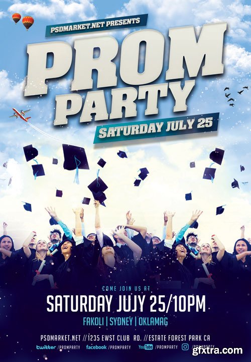 Prom party - Premium flyer psd template