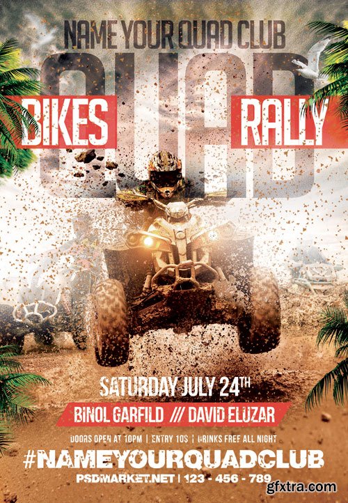 Quad bikes rally - Premium flyer psd template