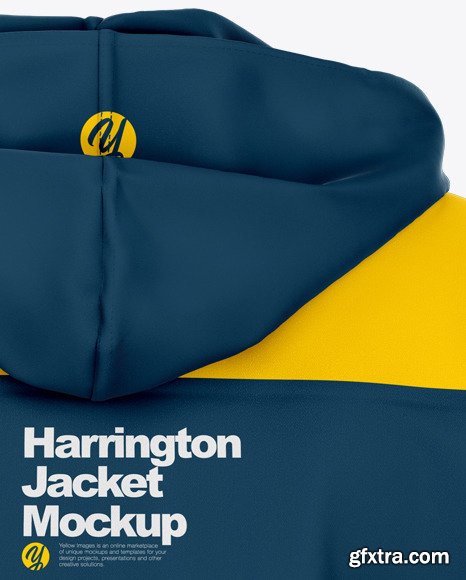 Harrington Hooded Jacket Mockup - Back View 45692