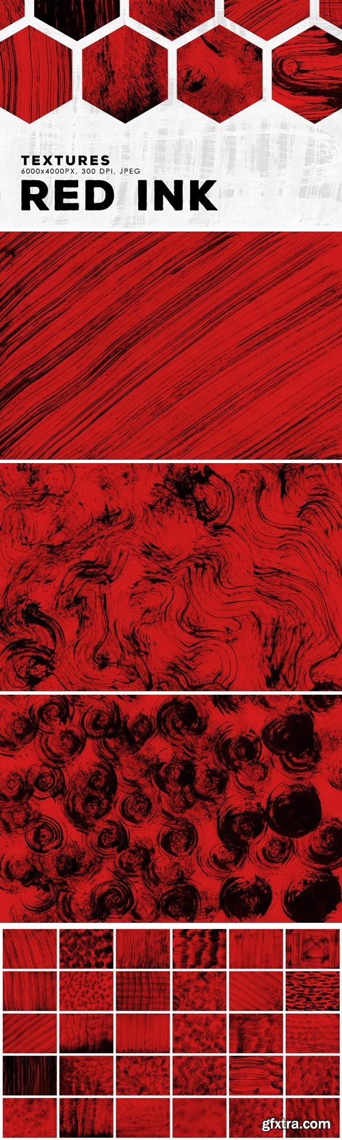 Red Abstract Ink Textures