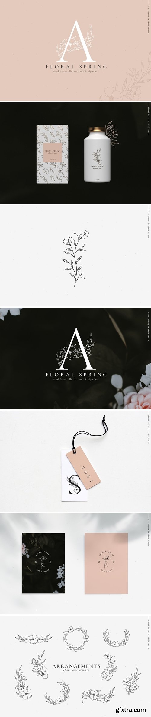 CM - Floral Spring illustrations alphabet 3471511