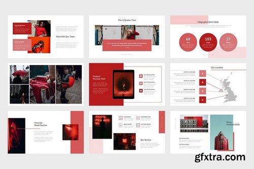 Revia Red Gradient Color Tone Powerpoint