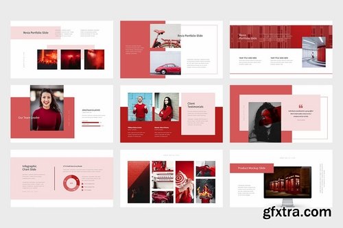 Revia Red Gradient Color Tone Powerpoint