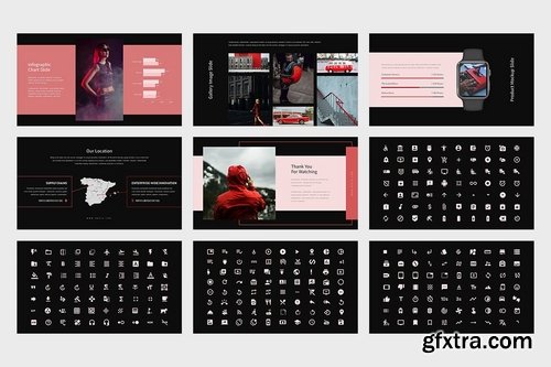 Revia Red Gradient Color Tone Powerpoint