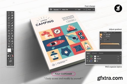 Summer camping graphic templates
