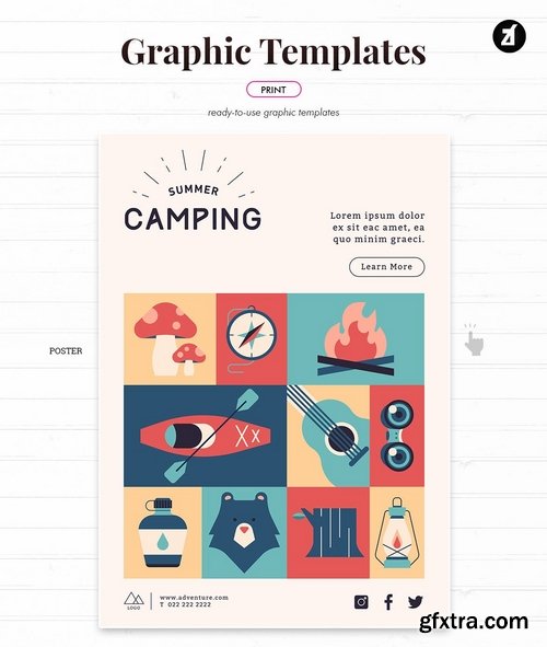 Summer camping graphic templates