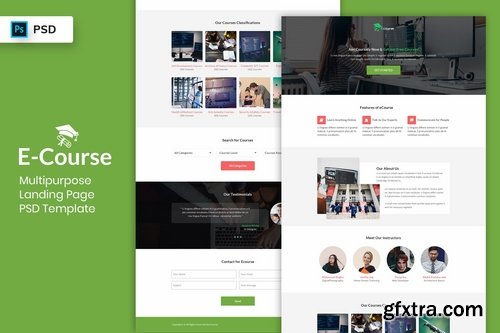 E-Course - Landing Page PSD Template-02