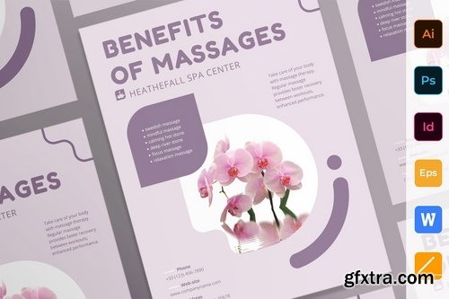 Massage Poster Flyer Business Card Brochure Bifold Trifold