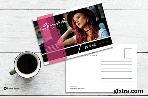 CHARLOTTE Hairstyle Postcard Template