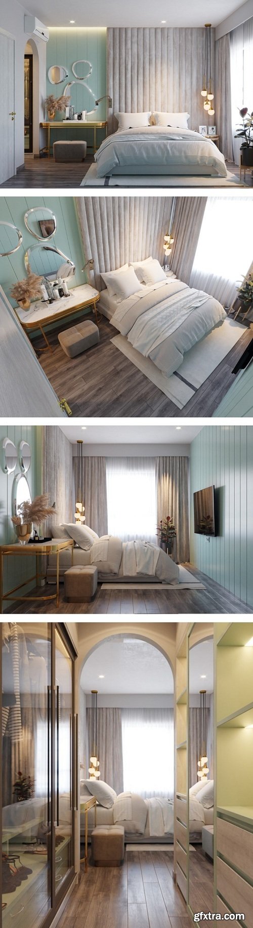 Modern Style Bedroom Interior Scene 17