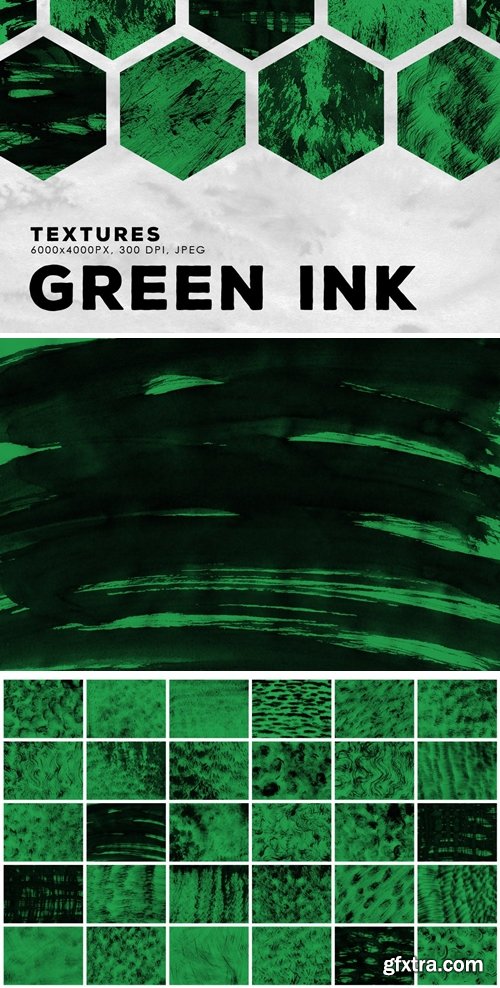 Green Abstract Ink Textures