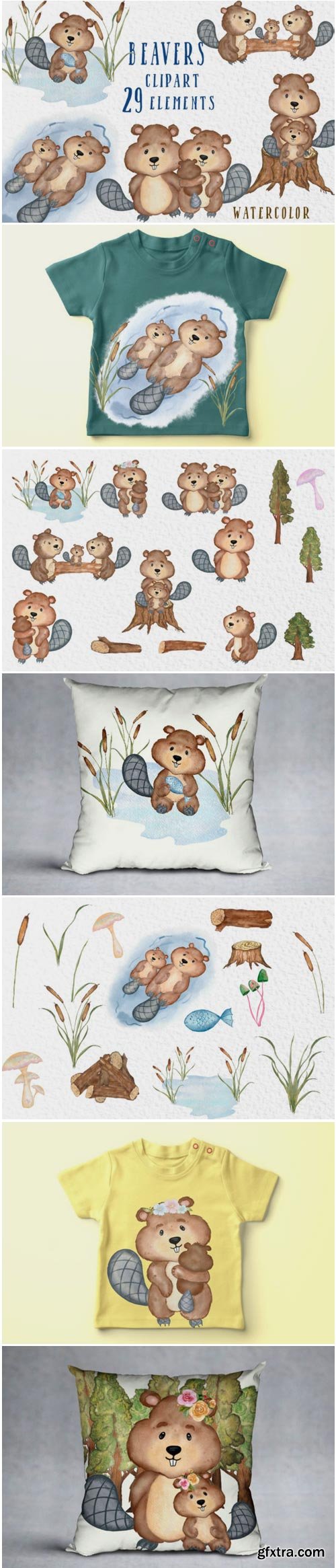 Watercolor Animals Beaver 1559003