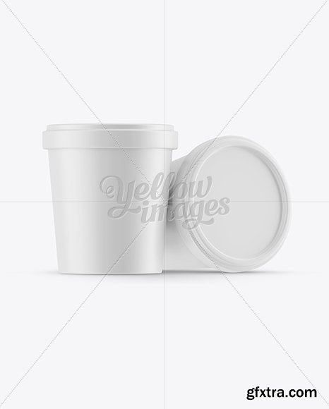 Two Matte Ice Cream Cups Mockup 19138