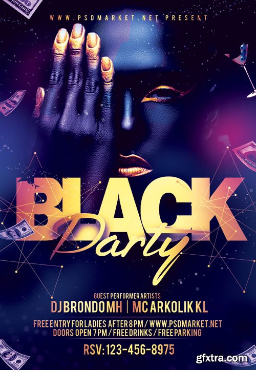 Black club party - Premium flyer psd template