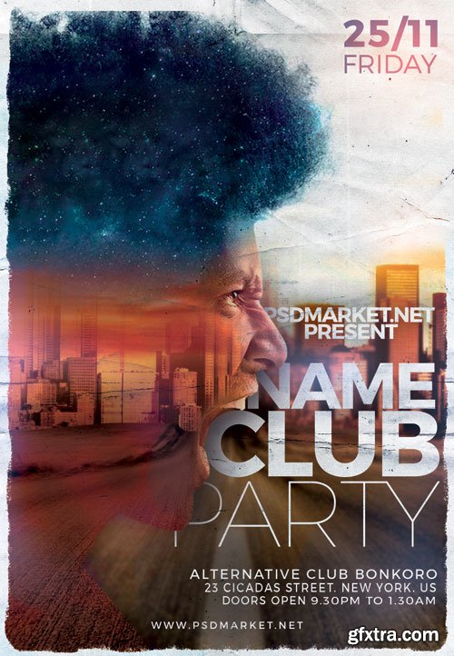 Club party night - Premium flyer psd template