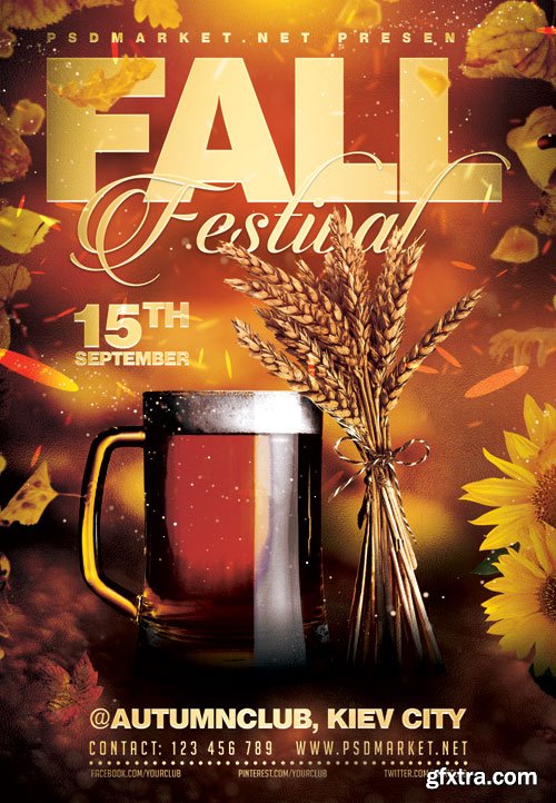 Fall festival night - Premium flyer psd template