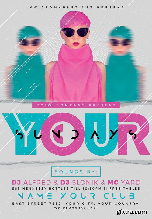 Sundays party - Premium flyer psd template