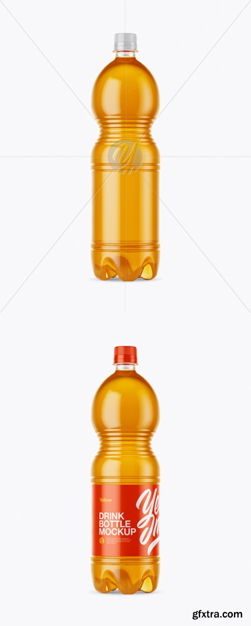 1.5L Clear Plastic Orange Drink Bottle Mockup 26609