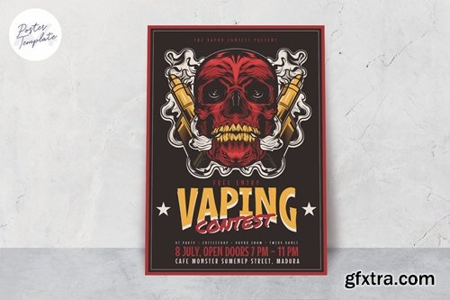 Vapor Skull Poster Template