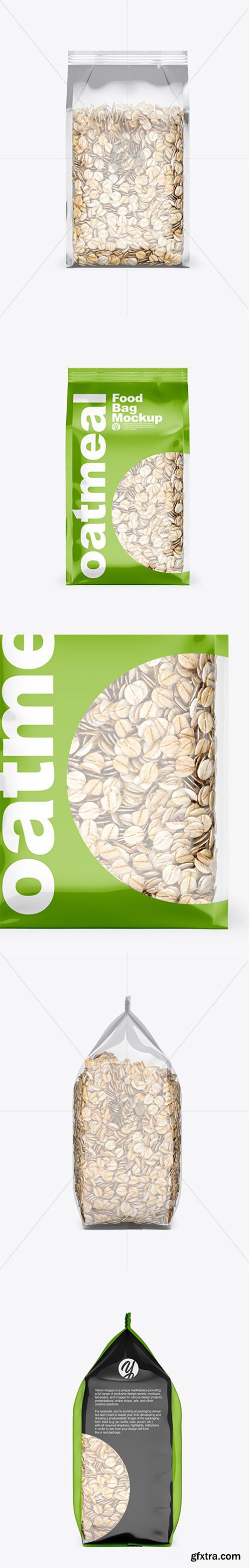 Food Bag w/ Oatmeal Mockup 45419