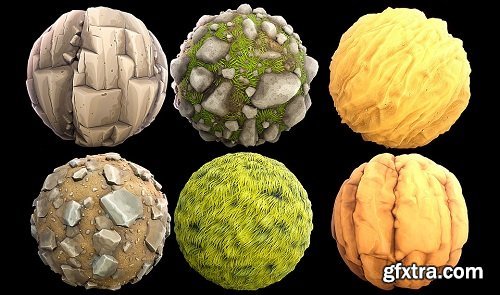 Stylized Terrain Pack of 50 Materials