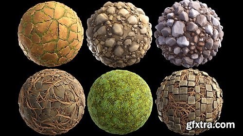 Stylized Terrain Pack of 50 Materials