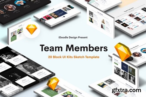 Team Members Sketch Block UI Kits Website