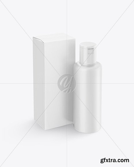 Plastic Cosmetic Bottle with Box Mockup 45913