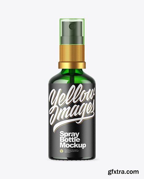 Green Glass Spray Bottle Mockup 45866