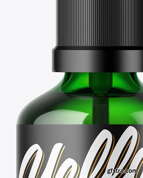 Green Glass Spray Bottle Mockup 45866