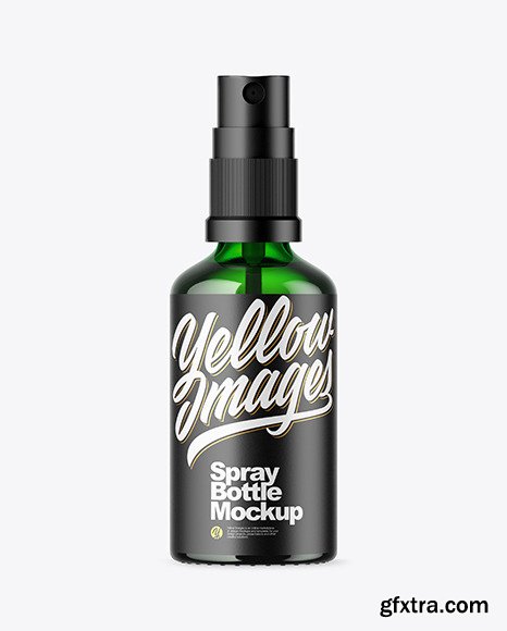 Green Glass Spray Bottle Mockup 45866