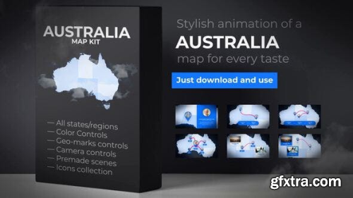 VideoHive Australia Map Animation - Commonwealth of Australia Map Kit 24084897
