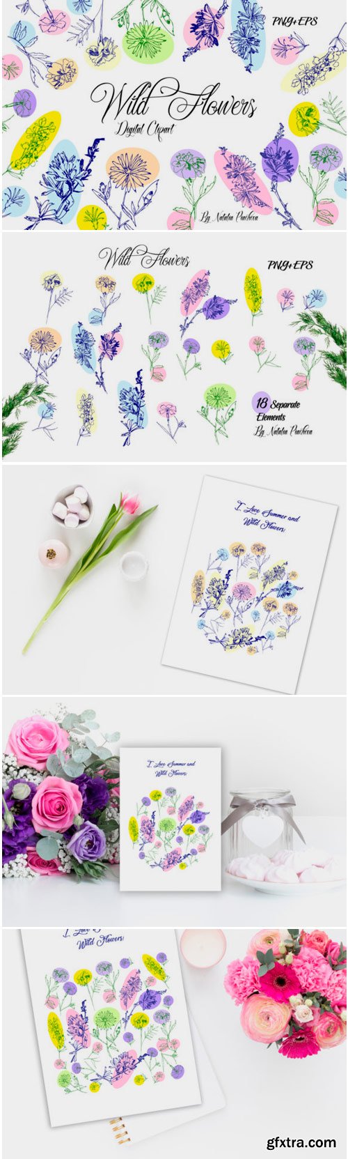 Wild Flowers Clipart with Summer Flowers 1563056