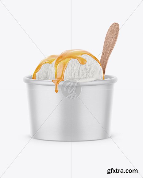 Paper Ice Cream Cup Mockup - Front View 30393