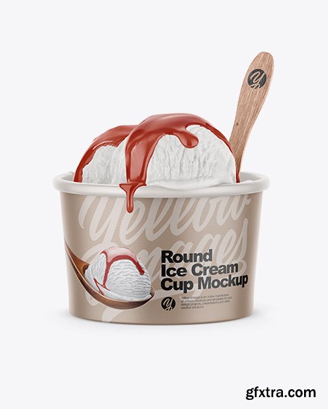 Paper Ice Cream Cup Mockup - Front View 30393