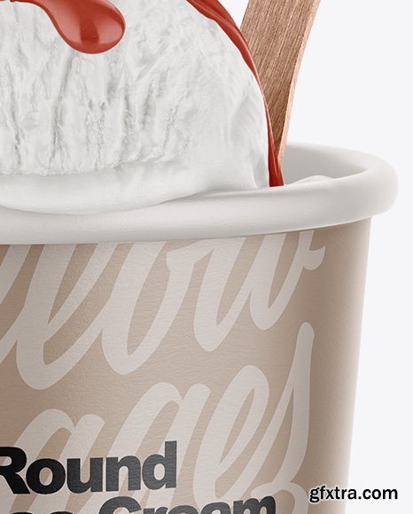 Paper Ice Cream Cup Mockup - Front View 30393