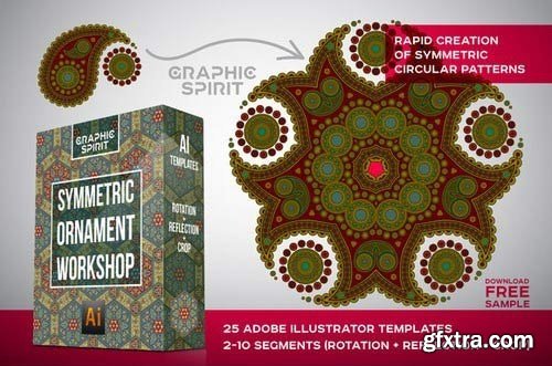 Graphic Spirit Symmetric Ornament for Adobe Illustrator