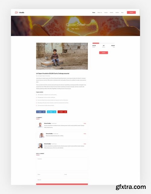 Volunteer & Charity Fund PSD Template